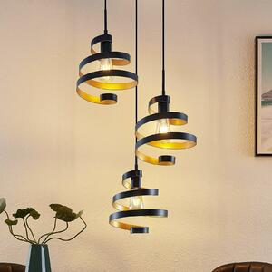 Lampa wisząca designerska Colten Lindby, możliwość ściemniania, czarny, salon / jadalnia, metal, design