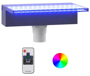 Wylewka do wodospadu z oświetleniem RGB LED, akrylowa, 30 cm