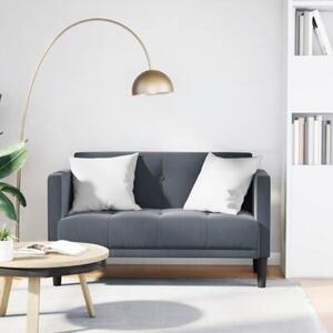 Sofa dwuosobowa ciemnoszara 111 cm aksamit