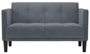 Sofa dwuosobowa ciemnoszara 111 cm aksamit