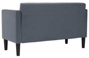 Sofa dwuosobowa ciemnoszara 111 cm aksamit