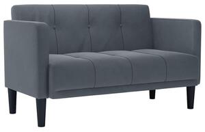 Sofa dwuosobowa ciemnoszara 111 cm aksamit