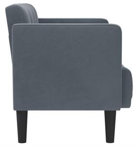 Sofa dwuosobowa ciemnoszara 111 cm aksamit