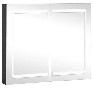 Szafka łazienkowa z lustrem i LED, 80x12,2x68 cm