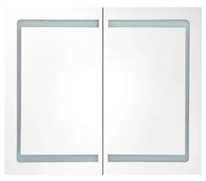 Szafka łazienkowa z lustrem i LED, 80x12,2x68 cm