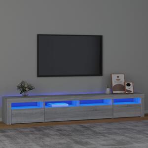 Szafka pod TV z oświetleniem LED, szary dąb sonoma,240x35x40 cm