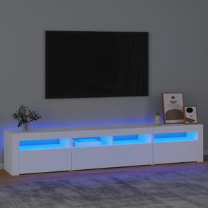 Szafka pod TV z oświetleniem LED, biała, 210x35x40 cm