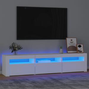 Szafka pod TV z oświetleniem LED, biała, 180x35x40 cm