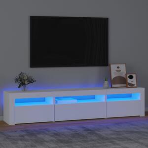 Szafka pod TV z oświetleniem LED, biała, 195x35x40 cm