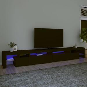 Szafka pod TV z oświetleniem LED, czarna, 290x36,5x40 cm