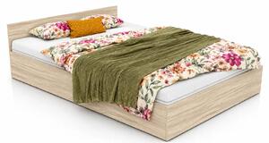 Minimalistyczne łóżko z drewnianym stelażem dąb sonoma w 3 rozmiarach 120/140/160x200 W6-S33