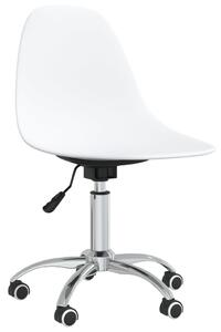 Obrotowe krzesło stołowe, białe, PP