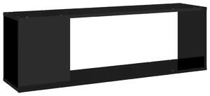 Szafka pod TV, czarna z połyskiem, 100x24x32 cm, płyta wiórowa