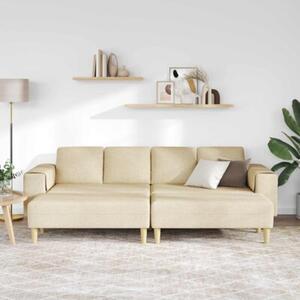 Nowoczesna sofa kremowa z podÅokietnikami i brÄ zowymi nogami - komfort i styl dla czterech osÃ³b
