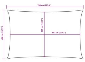 Żagiel ogrodowy, tkanina oxford, prostokątny, 4x7 m, czarny