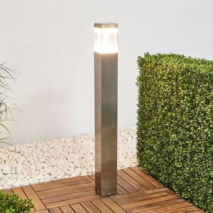 Lindby słupek oświetleniowy LED Baily, wysokość 80 cm, stal nierdzewna, IP44 Baily, aluminiowy / szary / cynkowy, stal szlachetna, nowoczesny