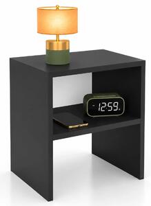 Czarna minimalistyczna szafka nocna 40 cm z półką R6-W69