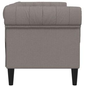 Sofa chesterfield, dwuosobowa, kolor taupe, obita tkaninÄ