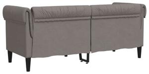 Sofa chesterfield, dwuosobowa, kolor taupe, obita tkaninÄ