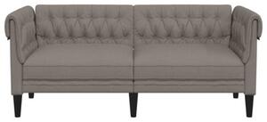 Sofa chesterfield, dwuosobowa, kolor taupe, obita tkaninÄ