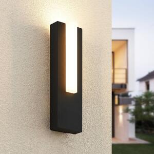 Kinkiet zewnętrzny LED Virgalia Lucande, czarny, aluminium, nowoczesny