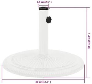 Podstawa pod parasol, biała, 45x45x30 cm, żeliwo