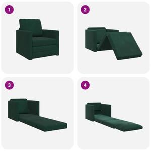 Sofa bed ciemna zieleÅ 74 x 77 x 81 cm aksamit