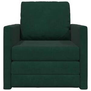 Sofa bed ciemna zieleÅ 74 x 77 x 81 cm aksamit
