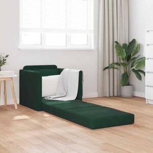 Sofa bed ciemna zieleÅ 74 x 77 x 81 cm aksamit