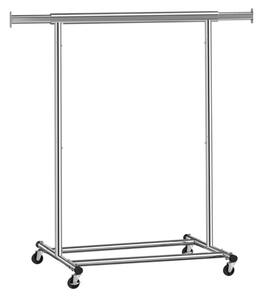 Stojak na ubrania INEZ na kółkach, maks. 90 kg, 83,5x45x160cm, srebrna Jurhan