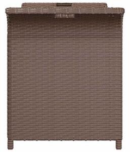 Ławka ogrodowa z poduszką, brązowa, 116x46x57 cm, polirattan