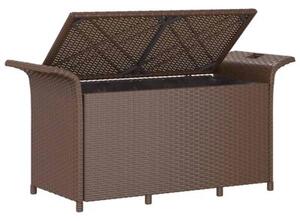 Ławka ogrodowa z poduszką, brązowa, 116x46x57 cm, polirattan