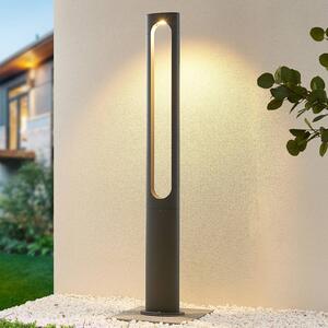 Lucande Dovino latarnia ogrodowa LED, 150 cm, czarny, aluminium, nowoczesny