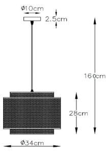 Lucide Metalowa lampa wisząca Orrin, 1-punktowa