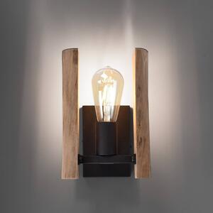 JUST LIGHT. GmbH Kinkiet Log, możliwość ściemniania, jasne drewno, salon / jadalnia, aluminium, dworkowy / rustykalny