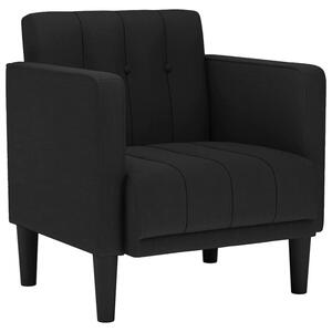 Sofa fotel z podÅokietnikami czarny 53 cm tkanina