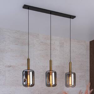 Lucide Lampa wisząca szklana Joanet, możliwość ściemniania, aluminiowy / szary / cynkowy, salon / jadalnia, szkło