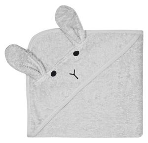 Szary bawełniany ręcznik dziecięcy z kapturem 76x76 cm Rabbit – Kindsgut