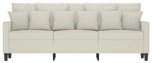 Sofa 3-osobowa, kremowy, 180 cm, tapicerowana aksamitem