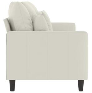 Sofa 3-osobowa, kremowy, 180 cm, tapicerowana aksamitem