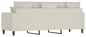 Sofa 3-osobowa, kremowy, 180 cm, tapicerowana aksamitem