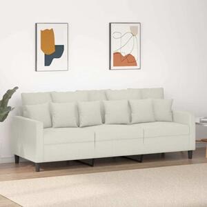 Sofa 3-osobowa, kremowy, 180 cm, tapicerowana aksamitem