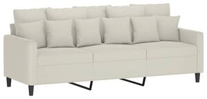 Sofa 3-osobowa, kremowy, 180 cm, tapicerowana aksamitem