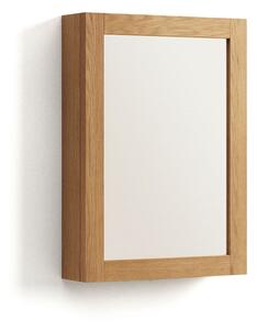 Wisząca szafka łazienkowa z litego drewna tekowego z lustrem 50x70 cm Plubia – Kave Home