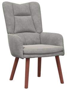 Fotel jasnoszary 63 x 67 x 94 cm aksamit
