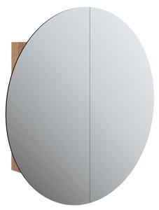 Szafka łazienkowa z lustrem i LED, dąb, 54x54x17,5 cm