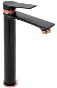 Bateria Umywalkowa REA JS-634901-1RGB VIRAL Wysoka Czarny Różowe Złoto
