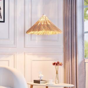 Lampa wisząca Borys Lindby, możliwość ściemniania, jasne drewno, salon / jadalnia, bambus, dworkowy / rustykalny