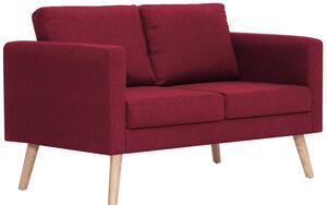 Sofa 2-osobowa, tapicerowana tkaninÄ , kolor czerwonego wina
