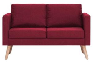 Sofa 2-osobowa, tapicerowana tkaninÄ , kolor czerwonego wina